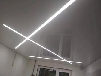 Натяжные потолки любойсложности,теневые,световые линии,магнитные треки.