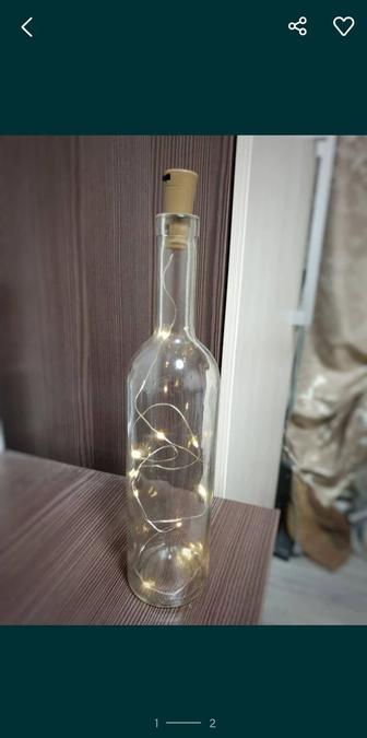 Декоративная бутылка с гирляндой