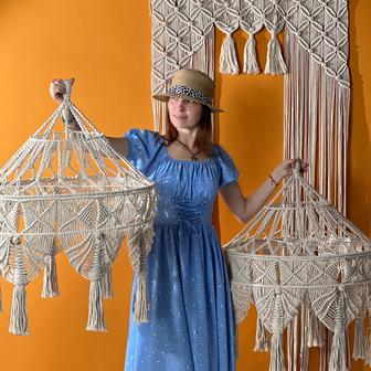 Авторские люстры и украшения из макраме