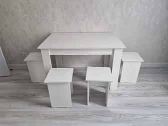 Комплект кухонный стол и стулья. Бесплатная доставка по городу Актобе