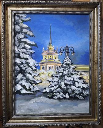 Зимний пейзаж Старой Площади . Алматы