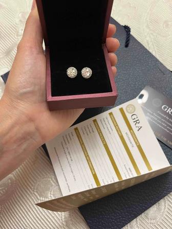 Пусеты бриллиант муассанит