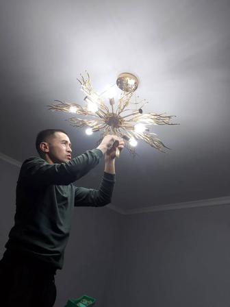 Люстра установка