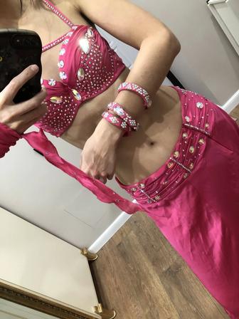 Костюм для восточных танцев танца живота розовый Хэллоуин