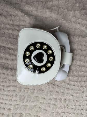 Сумка белая с телефоном 21х16х9