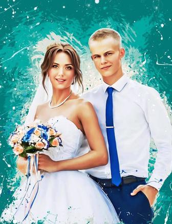 Портреты на свадьбу, юбилей, годовщины, пара