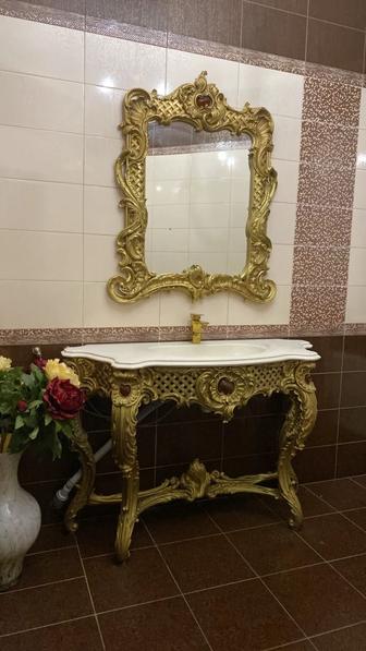 Консоль раковина с зеркалом