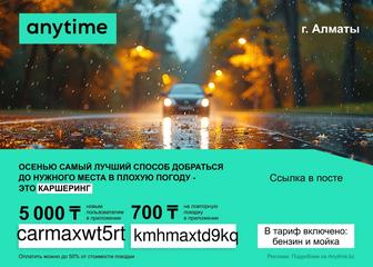Аренда авто через anytime