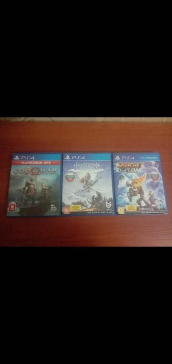 Продаю три игры - God of war (2018г), Horizon zero dan, Ratchet and Clank
