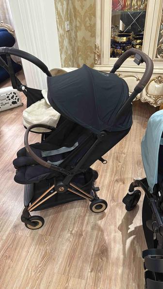 Коляска Cybex coya черный на раме роуз голд