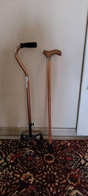 Трость четырехопорная и трость деревянная