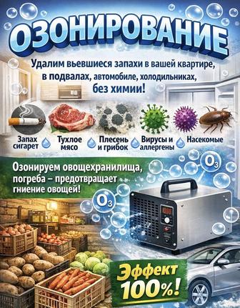 Озонирование квартир, помещений и др
