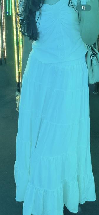 Белая длинная юбка, стандарт размер