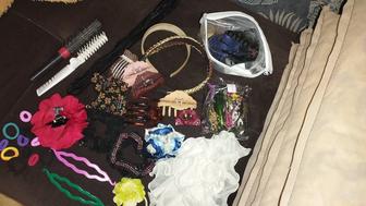 Заколки, резинки, расчески, банты, крабики, ободки все вместе новое и б.у.