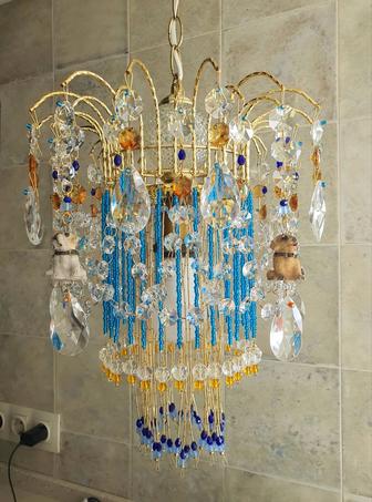 Красивая Люстра Хрустальная Винтажная Чехословакия Апсайклинг