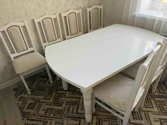 кухонный стол и 6 стульев