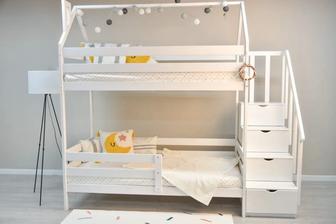 Двухъярусная кровать Aia home Comfort kids, 90x180 см, белый