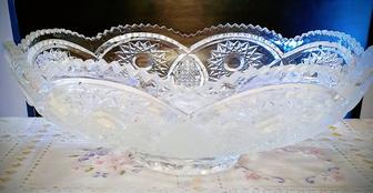 Хрустальная ваза для фруктов диаметр 27 см