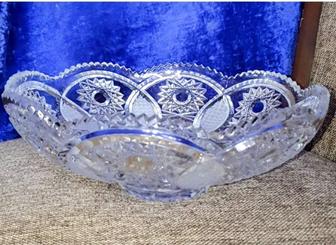 Хрустальная ваза для фруктов диаметр 27 см