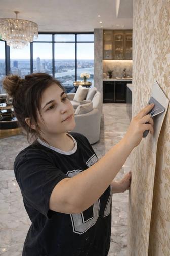 Покраска стен , поклейка обоев