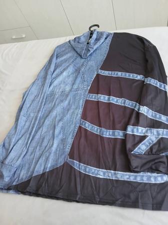 Продам блузу имитация под джинсы 58-60раз.новая