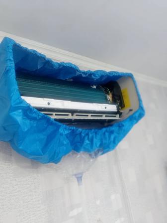 Установка кондиционеров с использованием алмазного бурения. Чистка