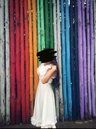 Платье белое миди