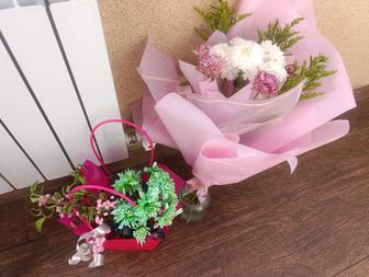 Б/у цветы, подаренные сегодня, свежие и красивые