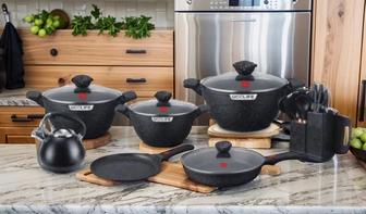 Набор казанов UCCLIFE UC3032 Granite Coating Cookware Set