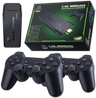 Игровая приставка 4K Game Stick Lite/ 2 беспроводные джойстик. Sega/PS1