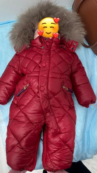 Комбенизон детский на девочке. Зимный