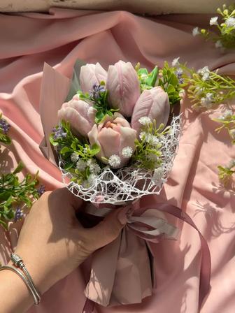 Букет из тюльпанов. Мыло .Подарок. Сувенир