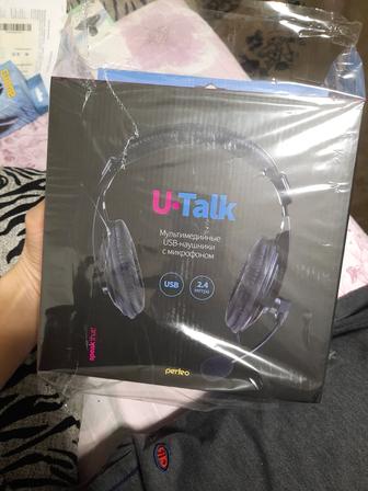 Наушники игровые Perfeo U-TALK подключение USB (черный)