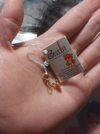 Детские золотые серьги 585, новые, ЮЗ Золотой стандарт