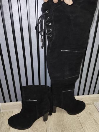 Продам ботфорты замшевые .