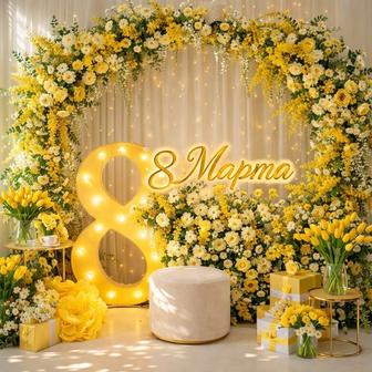 Оформление к 8 марта и Наурыз! Фотозоны, входные группы, витринистика!