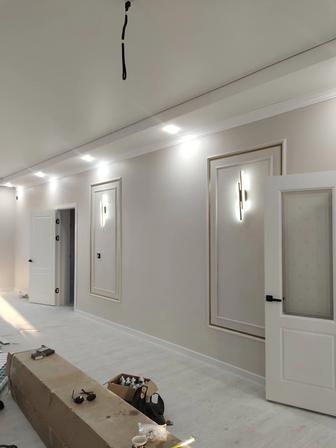 Покраска стен и потолков молдинги