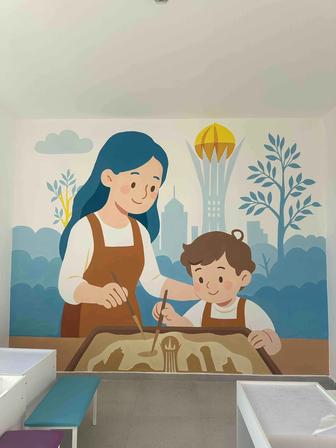 Художественная роспись стен, барельеф