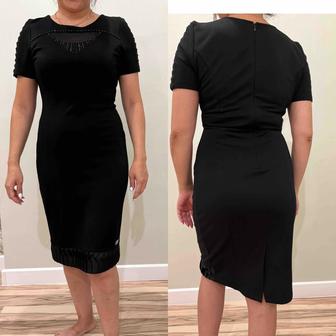 Черное офисное классическое платье