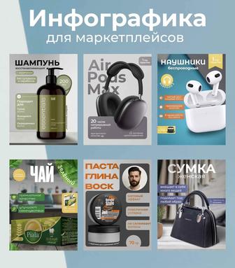 Дизайн карточек товаров для маркетплейсов / Инфографика