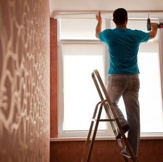 Установка карнизов, гардин