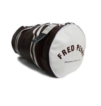 Сумка Fred Perry Barrel Bag Burgundy-White