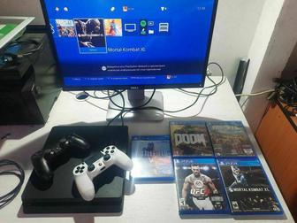 Playstation 4 Slim Уфс3 МК Doom Battlefield5 Far cry5 2 джойстик