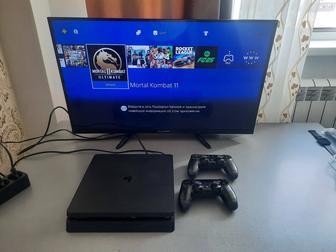 Playstation 4 Slim Fifa25 Ufc4 Gta5 MK11 Гонка и др, 2 джойстик