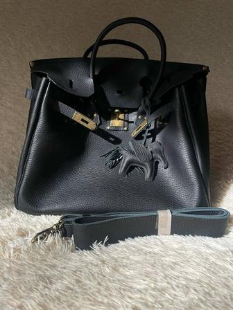 Сумка Hermes Birkin Натуральная кожа зернистая Размер 35 см. Рассрочка. Чер