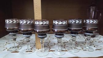 Винтажные наборы стаканов и рюмок Чехословакии, СССР