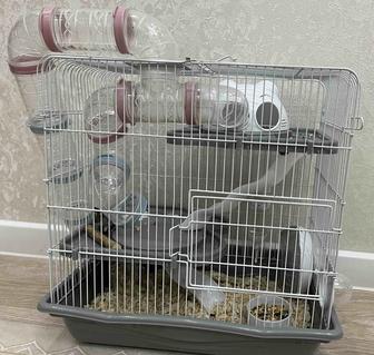 Хомяк с клеткой (мальчик и девочка