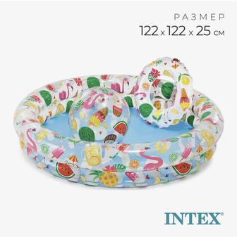 Бассейн надувной Фрукты, 122 х 25 см, с кругом и мячом