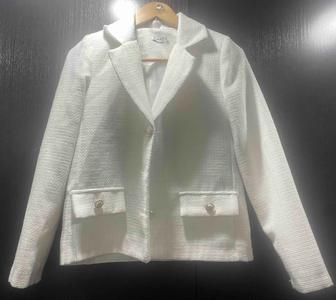 Белый пиджак твидовый