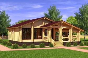 Дома.бани из оцилиндрованного бревна профилированного бруса